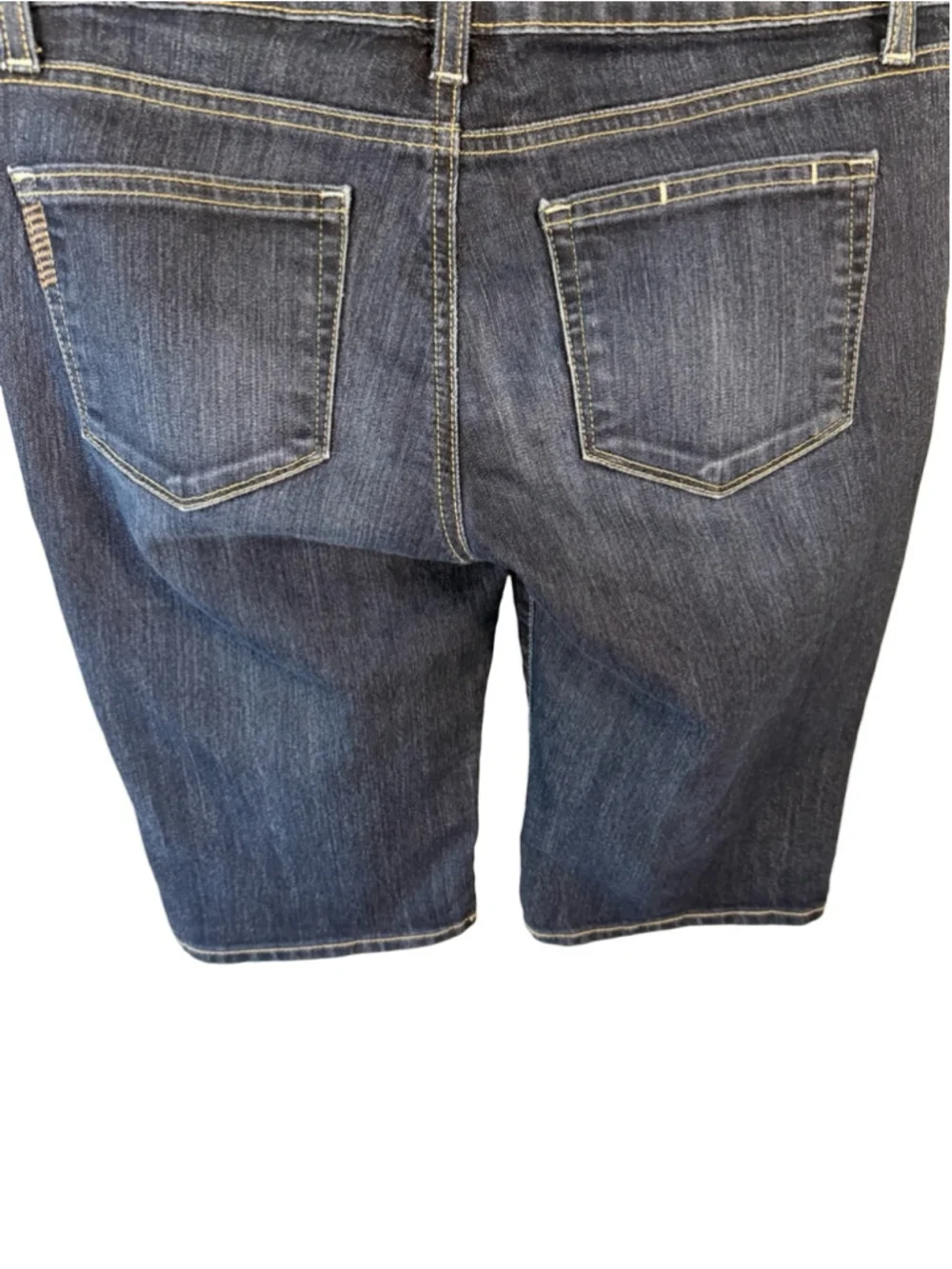 Paige Classic Dark Wash Denim Bermuda Shorts - Dark Blue Size 28 Y2K Casual
